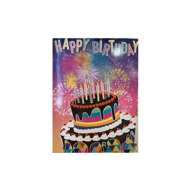 CARTE DOUBLE HAPPY BIRTHDAY  40 X 29.5 CM CARTE DOUBLE HAPPY BIRTHDAY  40 X 29.5 CM