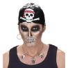 BANDANA NOIR IMPRESSION TETE DE MORT PIRATE OU BIKER