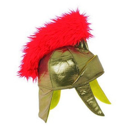CASQUE CENTURION ROMAIN OR ET ROUGE SOUPLE 