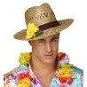 CHAPEAU DE FERMIER EN PAILLE NATURELLE AVEC FLEUR TOURNESOL JAUNE