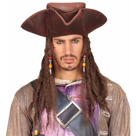 CHAPEAU TRICORNE PIRATE DES CARAIBES AVEC DREAD