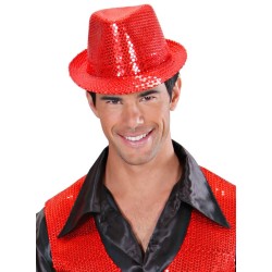 CHAPEAU BORSALINO A SEQUINS ROUGE 