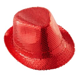 CHAPEAU BORSALINO A SEQUINS ROUGE 