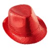 CHAPEAU BORSALINO A SEQUINS ROUGE 