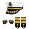 SET MARIN CAPITAINE DE BATEAU BLANC CASQUETTE - LUNETTES - EPAULETTES SET MARIN CAPITAINE DE BATEAU BLANC CASQUETTE - LUNETTES - EPAULETTES