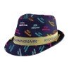 CHAPEAU BORSALINO MULTICOLORE JOYEUX ANNIVERSAIRE FOND BLEU