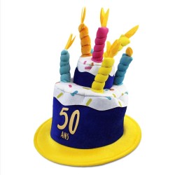 CHAPEAU ANNIVERSAIRE GATEAU 50 ANS 