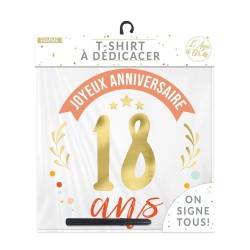 T SHIRT A DEDICACER 18 ANS FEMME TAILLE UNIQUE
