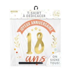 T SHIRT A DEDICACER 18 ANS FEMME TAILLE UNIQUE
