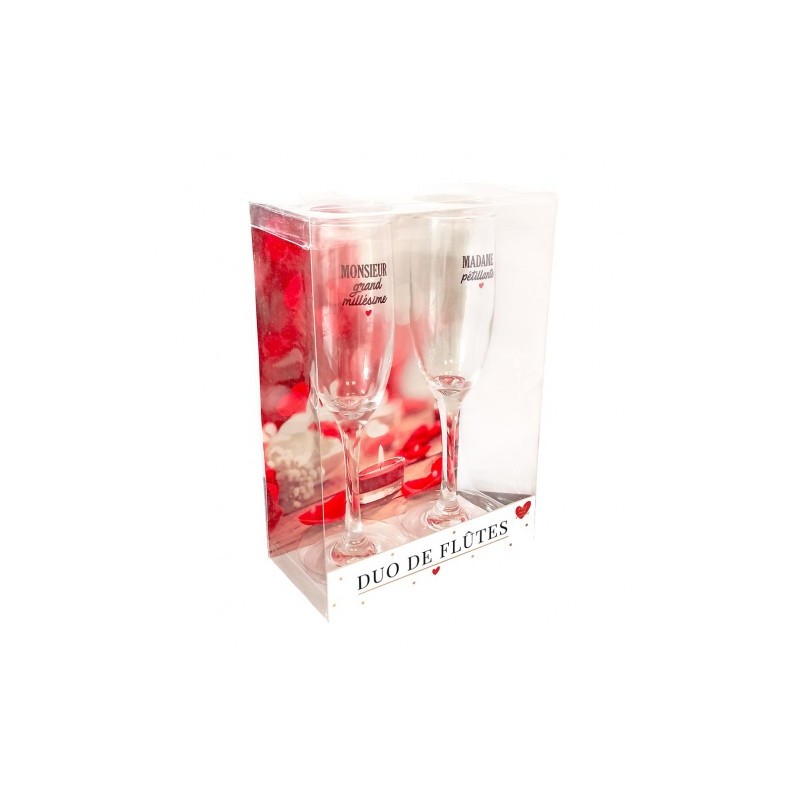COFFRET FLUTES A CHAMPAGNE  MADAME ET MONSIEUR COFFRET FLUTES A CHAMPAGNE  MADAME ET MONSIEUR