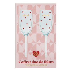 COFFRET FLUTES A CHAMPAGNE DUO CHERI CHERIE SAINT VALENTIN