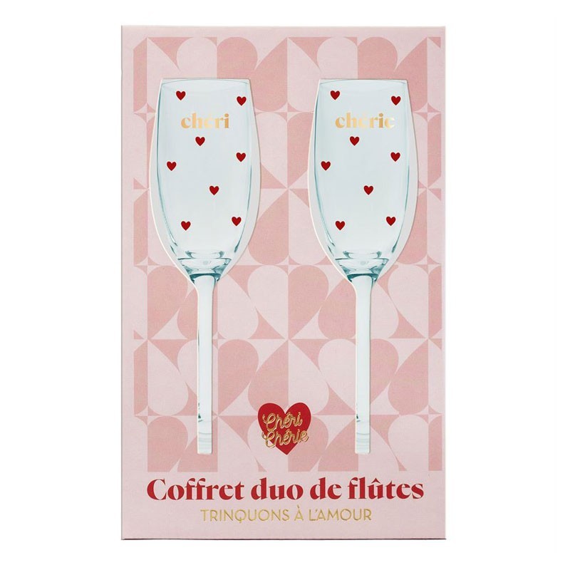 COFFRET FLUTES A CHAMPAGNE DUO CHERI CHERIE SAINT VALENTIN COFFRET FLUTES A CHAMPAGNE DUO CHERI CHERIE SAINT VALENTIN