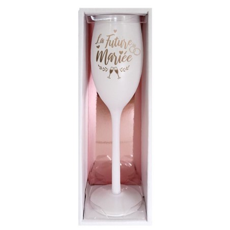 FLUTE A CHAMPAGNE BLANCHE LA FUTURE MARIEE EN ROSE GOLD