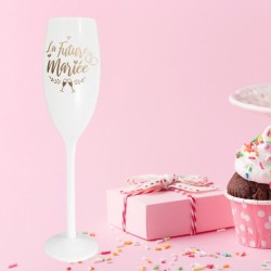 FLUTE A CHAMPAGNE BLANCHE LA FUTURE MARIEE EN ROSE GOLD