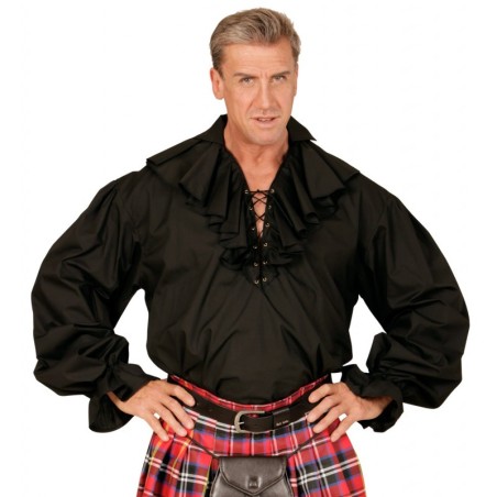 DEGUISEMENT CHEMISE-PIRATE-RENAISSANCE-NOIRE TAILLE XL