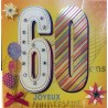CARTE DOUBLE ANNIVERSAIRE 60 ANS COLL'AGE 18 X 18 CM CARTE DOUBLE ANNIVERSAIRE 60 ANS COLL'AGE 18 X 18 CM