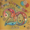 CARTE DOUBLE ANNIVERSAIRE 20 ANS COLL'AGE 18 X 18 CM CARTE DOUBLE ANNIVERSAIRE 20 ANS COLL'AGE 18 X 18 CM