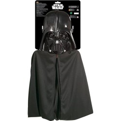 MASQUE DARK VADOR EN PVC + CAPE NOIRE ENFANT