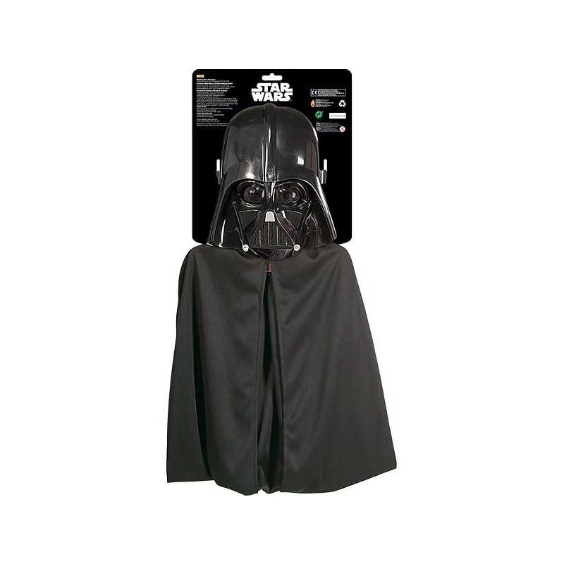 MASQUE DARK VADOR EN PVC + CAPE NOIRE ENFANT