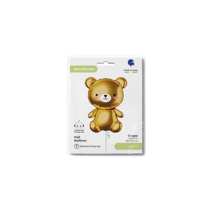 BALLON METALLIQUE OURS BRUN 74 CM  BALLON METALLIQUE OURS BRUN 74 CM