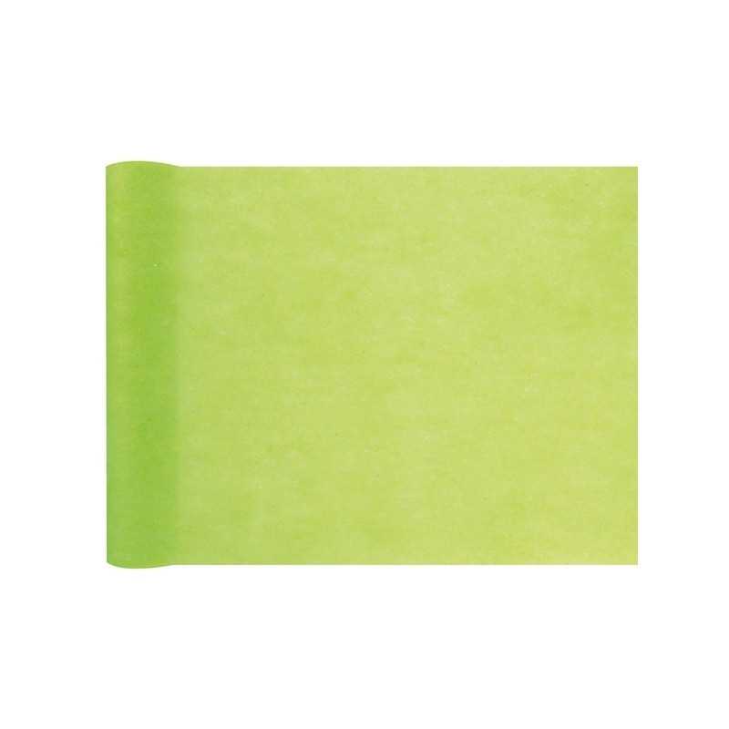 CHEMIN DE TABLE INTISSE VERT ANIS 30 CM X 10 M