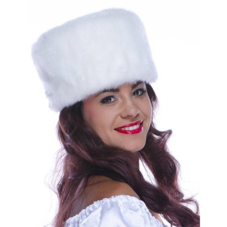 TOQUE CHAPKA CHAPEAU RUSSE FOURRURE BLANCHE 