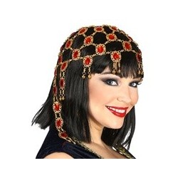 COIFFE METAL OR ET PIERRES ROUGES