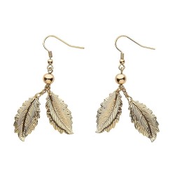 BOUCLES D'OREILLES FEUILLES DOREES
