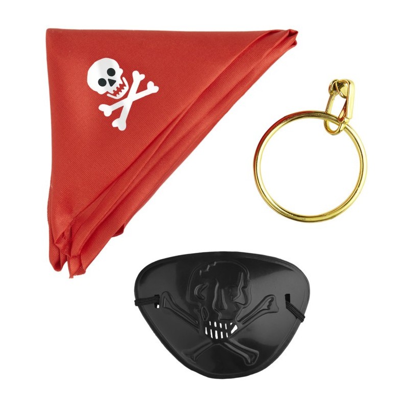 SET PIRATE ( BANDANA, CACHE-OEIL, BOUCLE D'OREILLES)  SET PIRATE ( BANDANA, CACHE-OEIL, BOUCLE D'OREILLES)