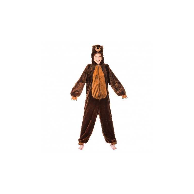 DEGUISEMENT COMBINAISON POILUE OURS BRUN TAILLE 164 CM