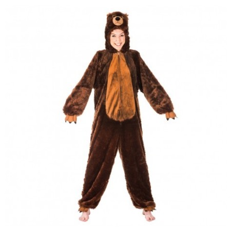 DEGUISEMENT COMBINAISON POILUE OURS BRUN TAILLE 164 CM 