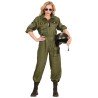 DEGUISEMENT FEMME PILOTE DE CHASSE COMBINAISON VERTE TAILLE M