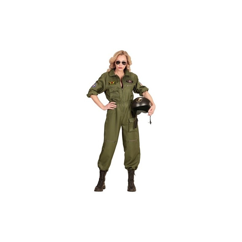 DEGUISEMENT FEMME PILOTE DE CHASSE COMBINAISON VERTE TAILLE S DEGUISEMENT FEMME PILOTE DE CHASSE COMBINAISON VERTE TAILLE S
