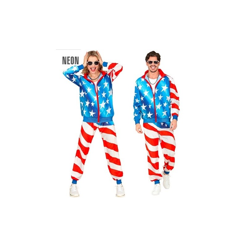 DEGUISEMENT JOGGING OU SURVETEMENT DRAPEAU AMERIQUE ANNEE 80-90 TAILLE L DEGUISEMENT JOGGING OU SURVETEMENT DRAPEAU AMERIQUE ANNEE 80-90 TAILLE L