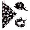BANDANA NOIR IMPRESSION TETE DE MORT PIRATE OU BIKER