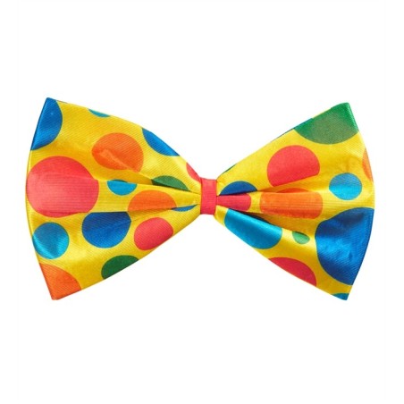 GROS NOEUD PAPILLON CLOWN JAUNE A POIS