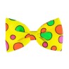 NOEUD PAPILLON CLOWN JAUNE FLUO A POIS ROSE VERT ORANGE NOEUD PAPILLON CLOWN JAUNE FLUO A POIS ROSE VERT ORANGE