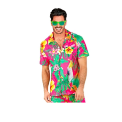 DEGUISEMENT CHEMISE HAWAI FUSCHIA TAILLE S-M