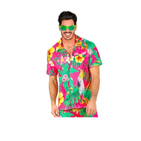 DEGUISEMENT CHEMISE HAWAI FUSCHIA TAILLE XXL