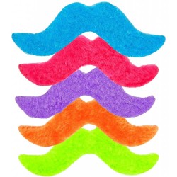 SET DE MOUSTACHES ADHESIVES COLOREES