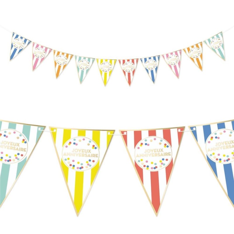GUIRLANDE FANIONS JOYEUX ANNIVERSAIRE MULTICOLORE FESTI PARTY GUIRLANDE FANIONS JOYEUX ANNIVERSAIRE MULTICOLORE FESTI PARTY