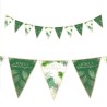 GUIRLANDE DE 10 FANIONS JOYEUX ANNIVERSAIRE FEUILLES TROPICALES VERT ET OR 3M GUIRLANDE DE 10 FANIONS JOYEUX ANNIVERSAIRE FEUILLES TROPICALES VERT ET OR 3M