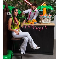 GUIRLANDE LUMINEUSE DE 10 LEDS DE FLAMANT ROSE 140 CM 