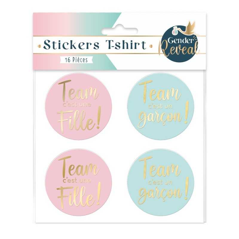 16 STICKERS OU AUTOCOLLANTS GENDER REVEAL FILLE OU GARCON