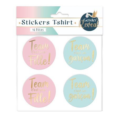 16 STICKERS OU AUTOCOLLANTS GENDER REVEAL FILLE OU GARCON