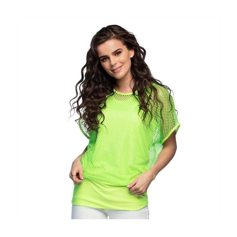 TOP EN RESILLE VERT FLUO TAILLE M-L
