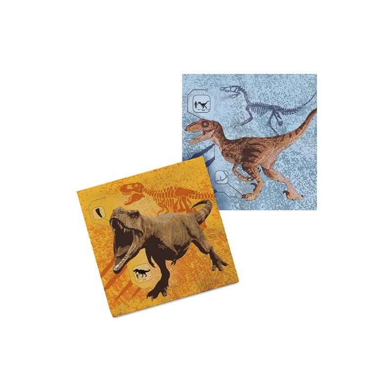 20 SERVIETTES DINOSAURES T-REX 33 X 33 CM 20 SERVIETTES DINOSAURES T-REX 33 X 33 CM