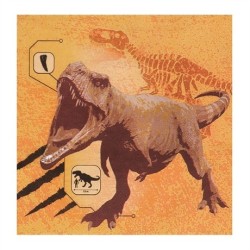 20 SERVIETTES DINOSAURES T-REX 33 X 33 CM