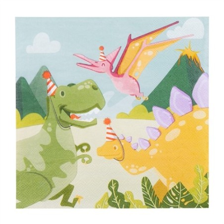 20 SERVIETTES DINOSAURES DINO PARTY  33 X 33 CM