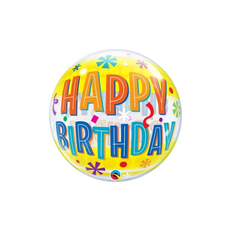 BALLON BUBBLE 56 CM HAPPY BIRTHDAY  BALLON BUBBLE 56 CM HAPPY BIRTHDAY